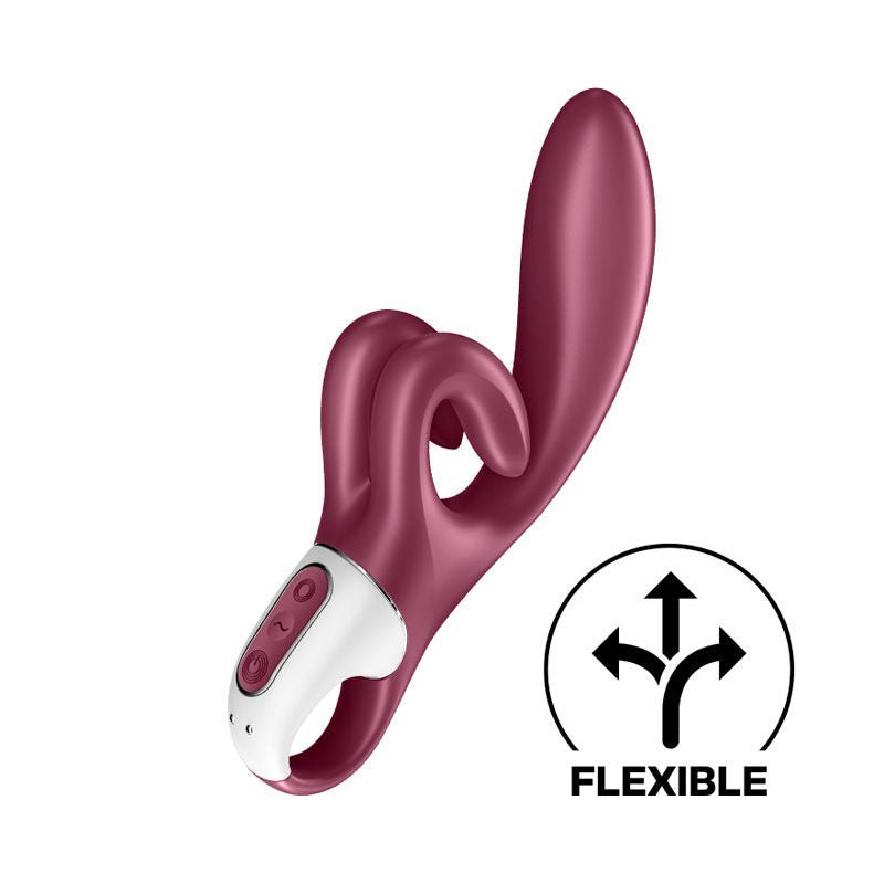 Satisfyer touch me - rabbit vibrator - red, Product side view  | Flirtybay.com.au